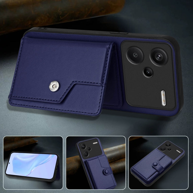 For Redmi Note 13 Pro+ Button Card Bag RFID Anti-theft Phone Case