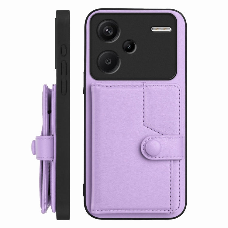 For Redmi Note 13 Pro+ Button Card Bag RFID Anti-theft Phone Case