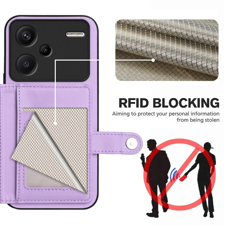 For Redmi Note 13 Pro+ Button Card Bag RFID Anti-theft Phone Case