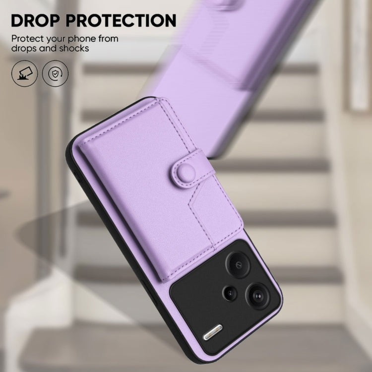 For Redmi Note 13 Pro+ Button Card Bag RFID Anti-theft Phone Case