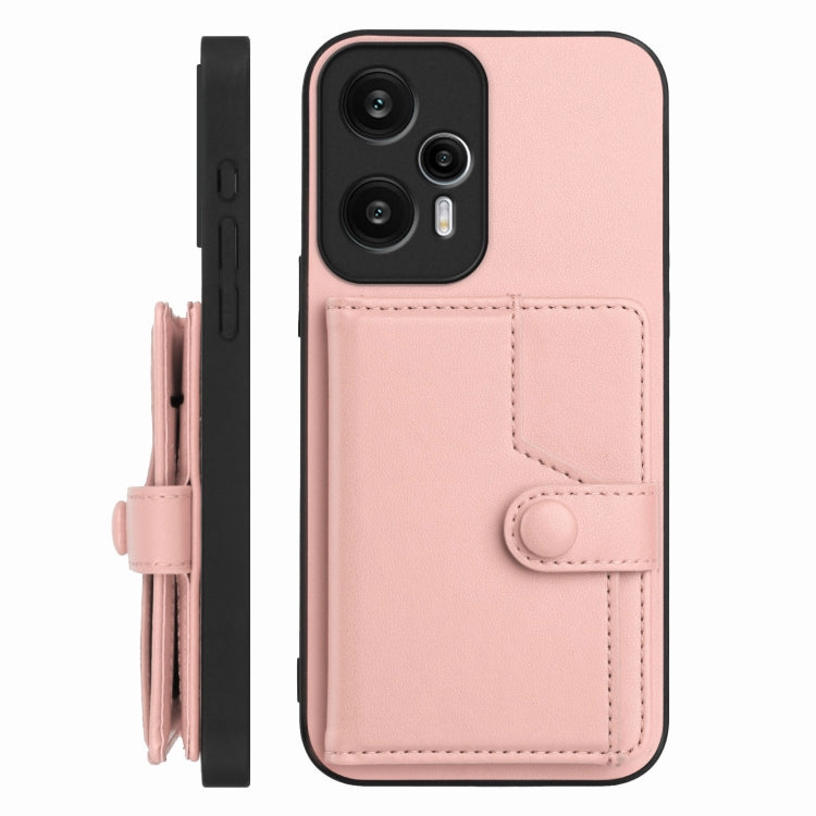 For Redmi Note 12 Turbo Button Card Bag RFID Anti-theft Phone Case