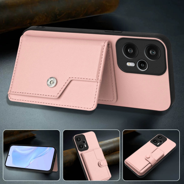 For Redmi Note 12 Turbo Button Card Bag RFID Anti-theft Phone Case
