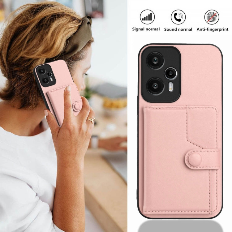 For Redmi Note 12 Turbo Button Card Bag RFID Anti-theft Phone Case