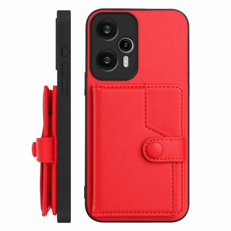 For Redmi Note 12 Turbo Button Card Bag RFID Anti-theft Phone Case