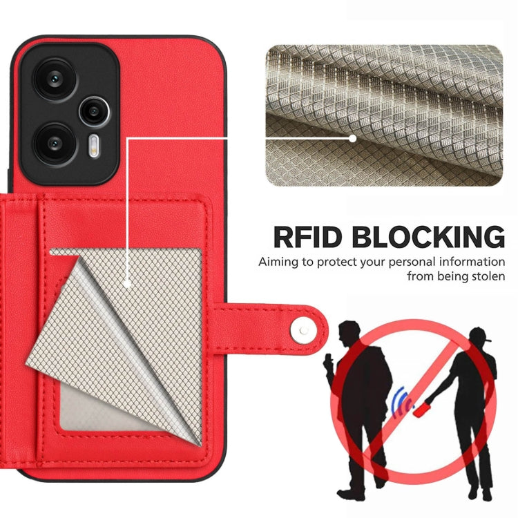 For Redmi Note 12 Turbo Button Card Bag RFID Anti-theft Phone Case