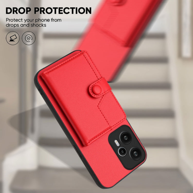 For Redmi Note 12 Turbo Button Card Bag RFID Anti-theft Phone Case
