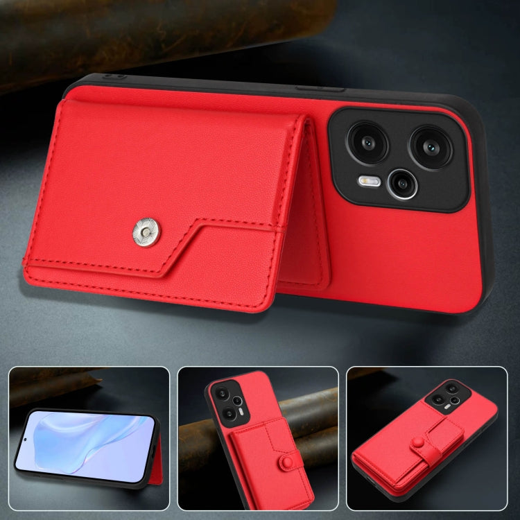 For Redmi Note 12 Turbo Button Card Bag RFID Anti-theft Phone Case