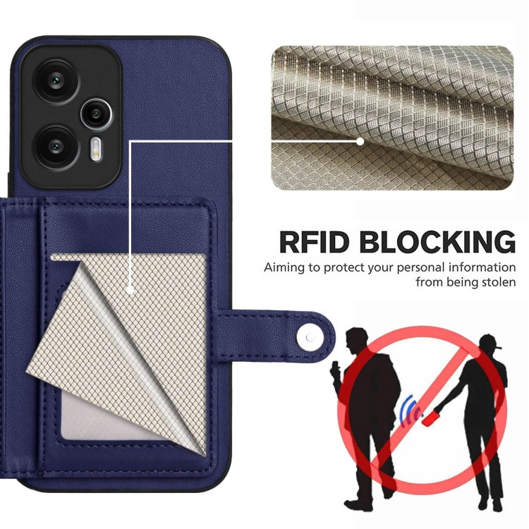 For Redmi Note 12 Turbo Button Card Bag RFID Anti-theft Phone Case