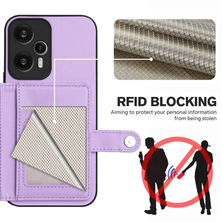 For Redmi Note 12 Turbo Button Card Bag RFID Anti-theft Phone Case