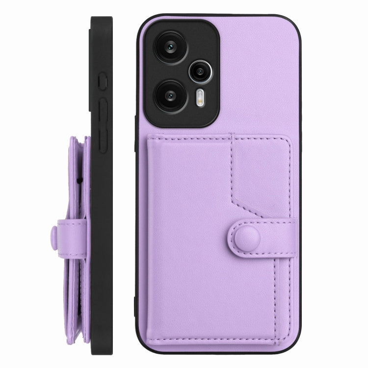 For Redmi Note 12 Turbo Button Card Bag RFID Anti-theft Phone Case