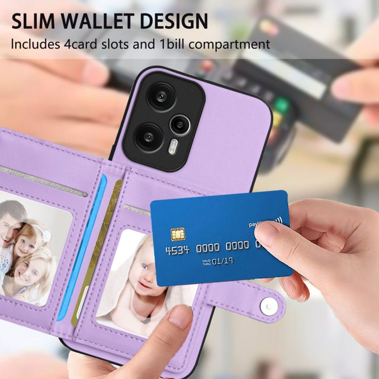 For Redmi Note 12 Turbo Button Card Bag RFID Anti-theft Phone Case