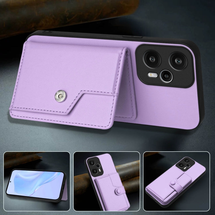 For Redmi Note 12 Turbo Button Card Bag RFID Anti-theft Phone Case