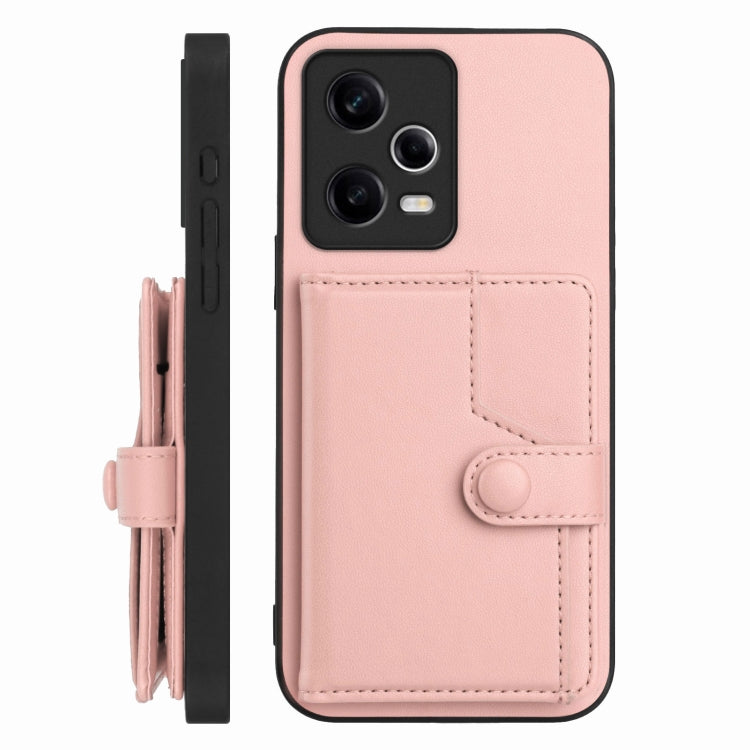 For Redmi Note 12 5G Global Button Card Bag RFID Anti-theft Phone Case