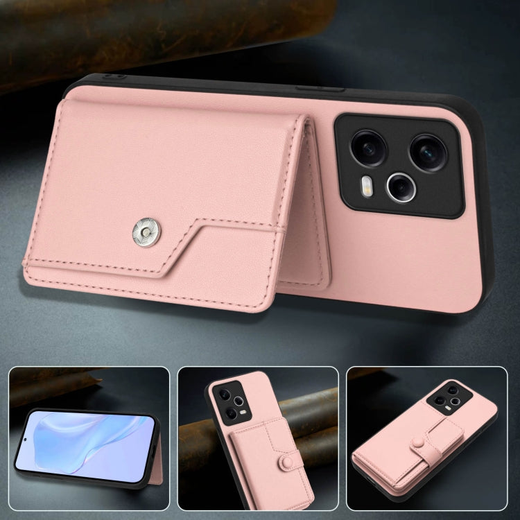 For Redmi Note 12 5G Global Button Card Bag RFID Anti-theft Phone Case