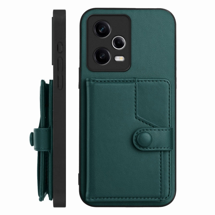 For Redmi Note 12 5G Global Button Card Bag RFID Anti-theft Phone Case