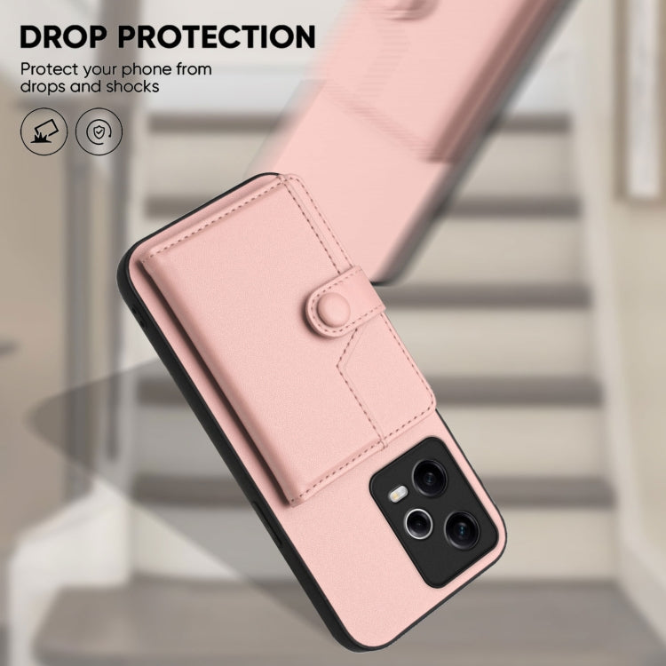 For Redmi Note 12 Pro 5G Global Button Card Bag RFID Anti-theft Phone Case