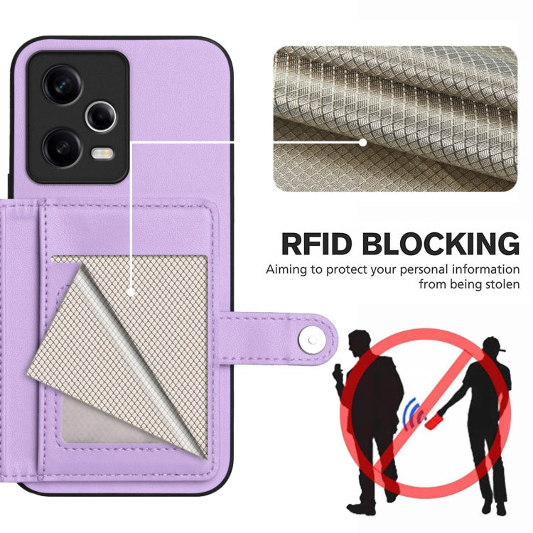 For Redmi Note 12 Pro 5G Global Button Card Bag RFID Anti-theft Phone Case