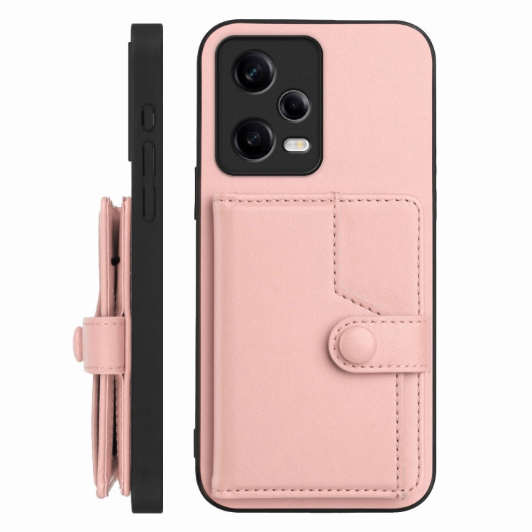 For Redmi Note 12 Pro+ Global Button Card Bag RFID Anti-theft Phone Case