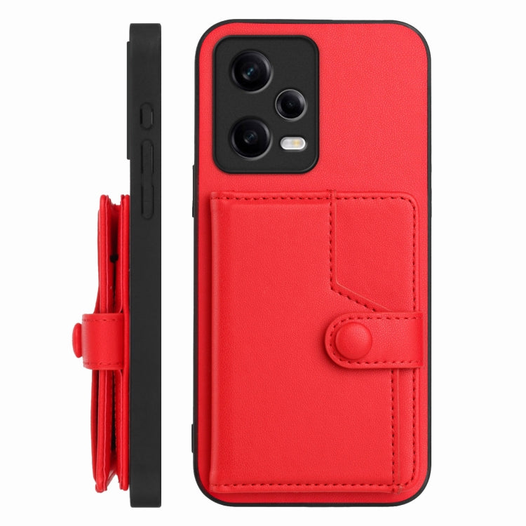 For Redmi Note 12 Pro+ Global Button Card Bag RFID Anti-theft Phone Case
