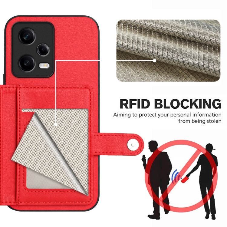 For Redmi Note 12 Pro+ Global Button Card Bag RFID Anti-theft Phone Case