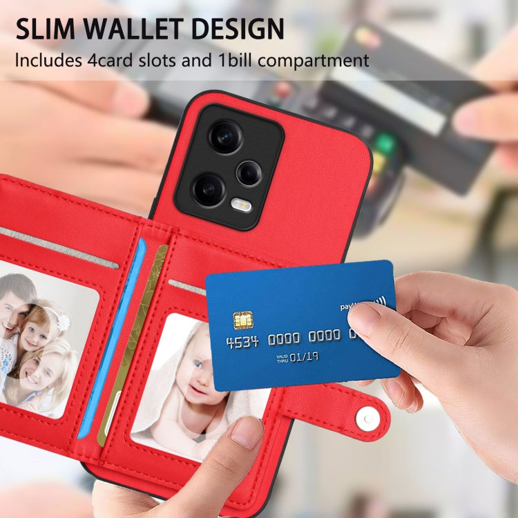 For Redmi Note 12 Pro+ Global Button Card Bag RFID Anti-theft Phone Case