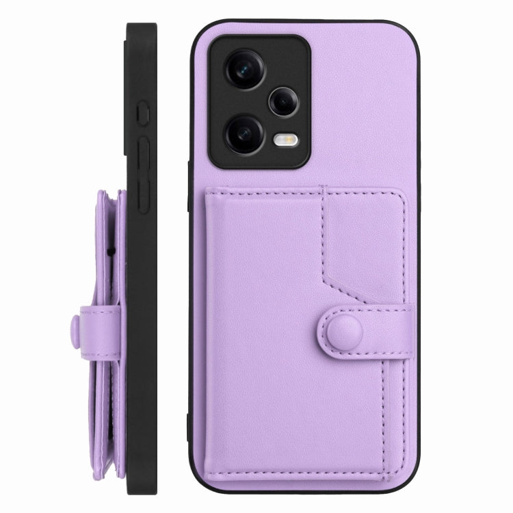 For Redmi Note 12 Pro+ Global Button Card Bag RFID Anti-theft Phone Case