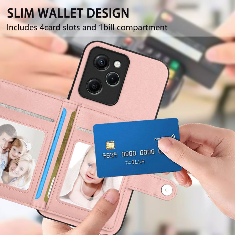For Redmi Note 12 Pro Speed Button Card Bag RFID Anti-theft Phone Case