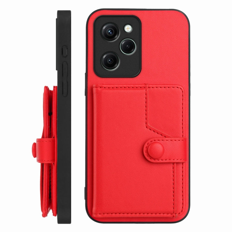 For Redmi Note 12 Pro Speed Button Card Bag RFID Anti-theft Phone Case