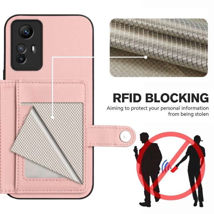 For Redmi Note 12S 4G Global Button Card Bag RFID Anti-theft Phone Case