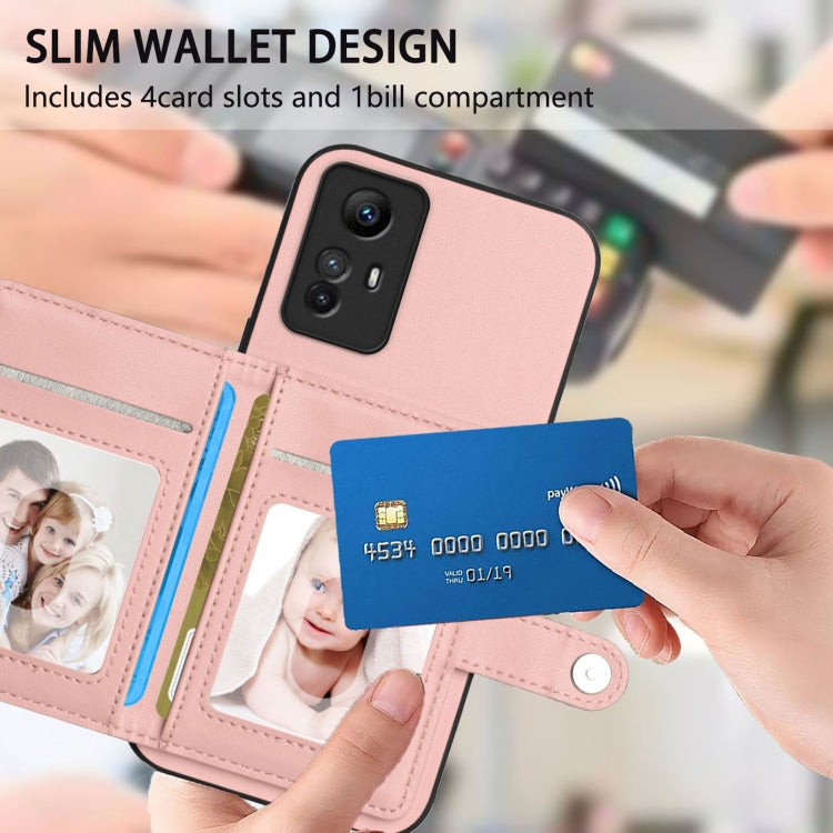 For Redmi Note 12S 4G Global Button Card Bag RFID Anti-theft Phone Case