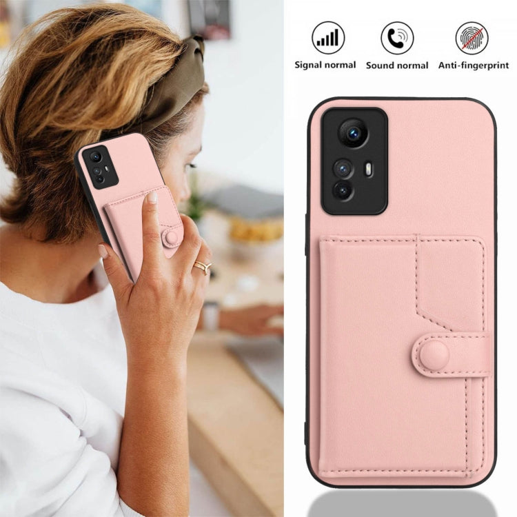 For Redmi Note 12S 4G Global Button Card Bag RFID Anti-theft Phone Case