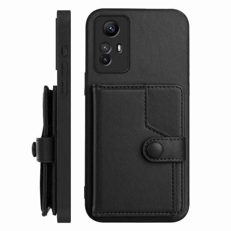 For Redmi Note 12S 4G Global Button Card Bag RFID Anti-theft Phone Case