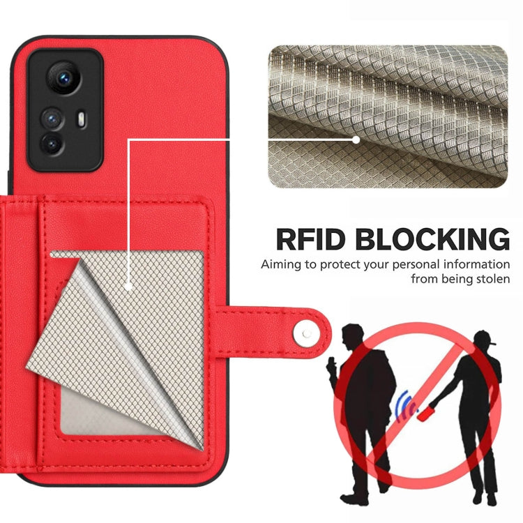 For Redmi Note 12S 4G Global Button Card Bag RFID Anti-theft Phone Case