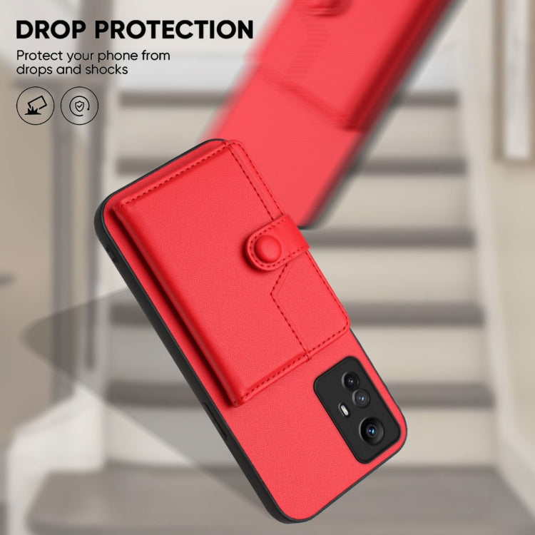 For Redmi Note 12S 4G Global Button Card Bag RFID Anti-theft Phone Case