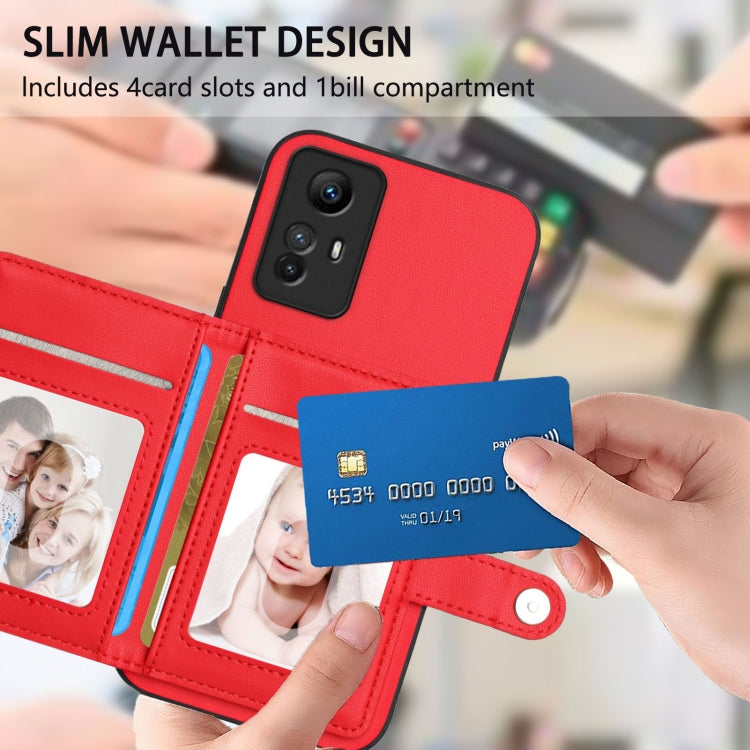 For Redmi Note 12S 4G Global Button Card Bag RFID Anti-theft Phone Case