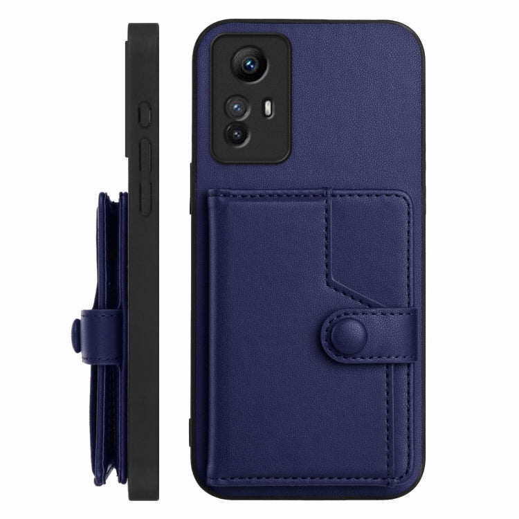 For Redmi Note 12S 4G Global Button Card Bag RFID Anti-theft Phone Case