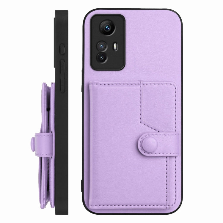 For Redmi Note 12S 4G Global Button Card Bag RFID Anti-theft Phone Case