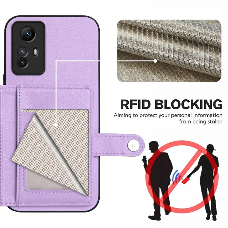 For Redmi Note 12S 4G Global Button Card Bag RFID Anti-theft Phone Case