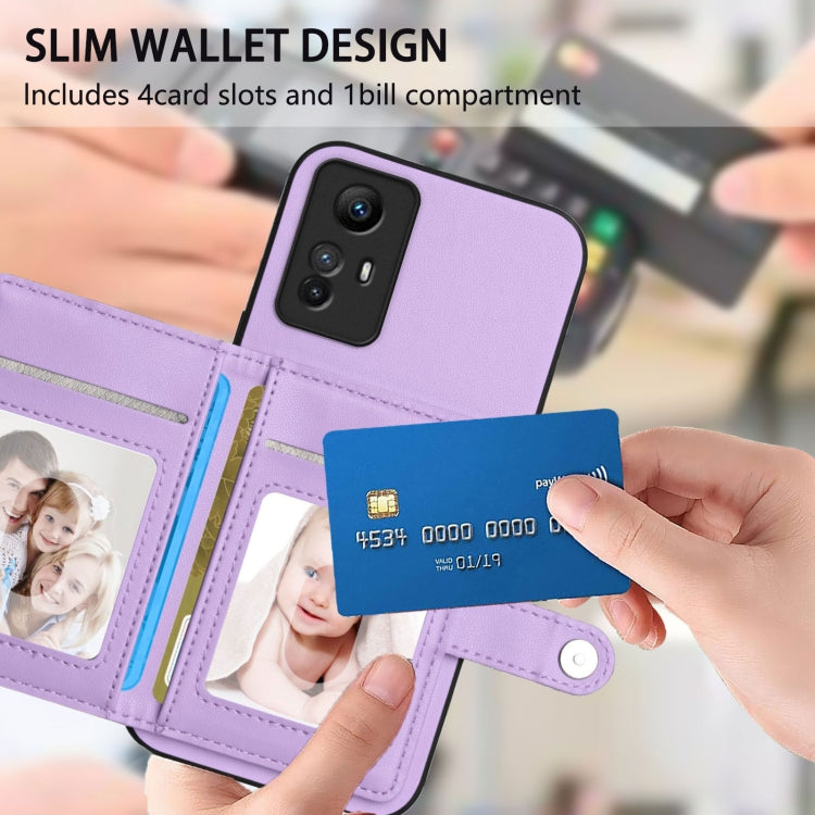 For Redmi Note 12S 4G Global Button Card Bag RFID Anti-theft Phone Case
