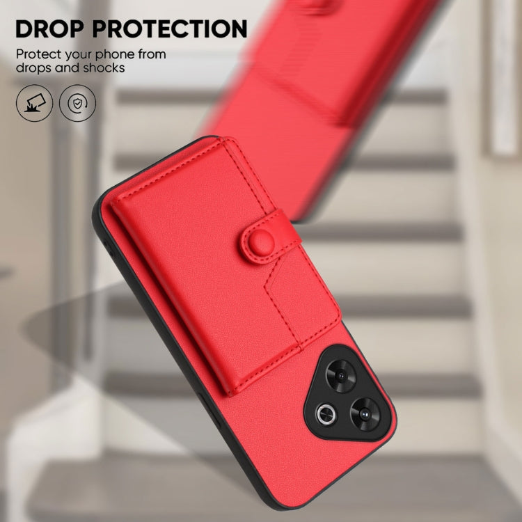 For Redmi Note 13R / 13 4G Button Card Bag RFID Anti-theft Phone Case
