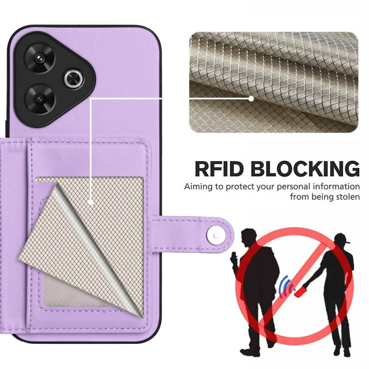 For Redmi Note 13R / 13 4G Button Card Bag RFID Anti-theft Phone Case