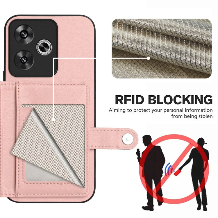 For Redmi Turbo 3 Button Card Bag RFID Anti-theft Phone Case