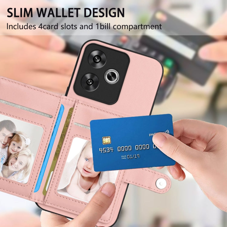 For Redmi Turbo 3 Button Card Bag RFID Anti-theft Phone Case