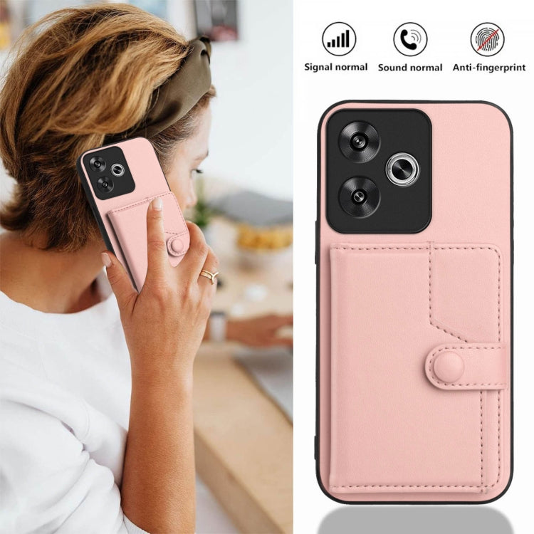 For Redmi Turbo 3 Button Card Bag RFID Anti-theft Phone Case