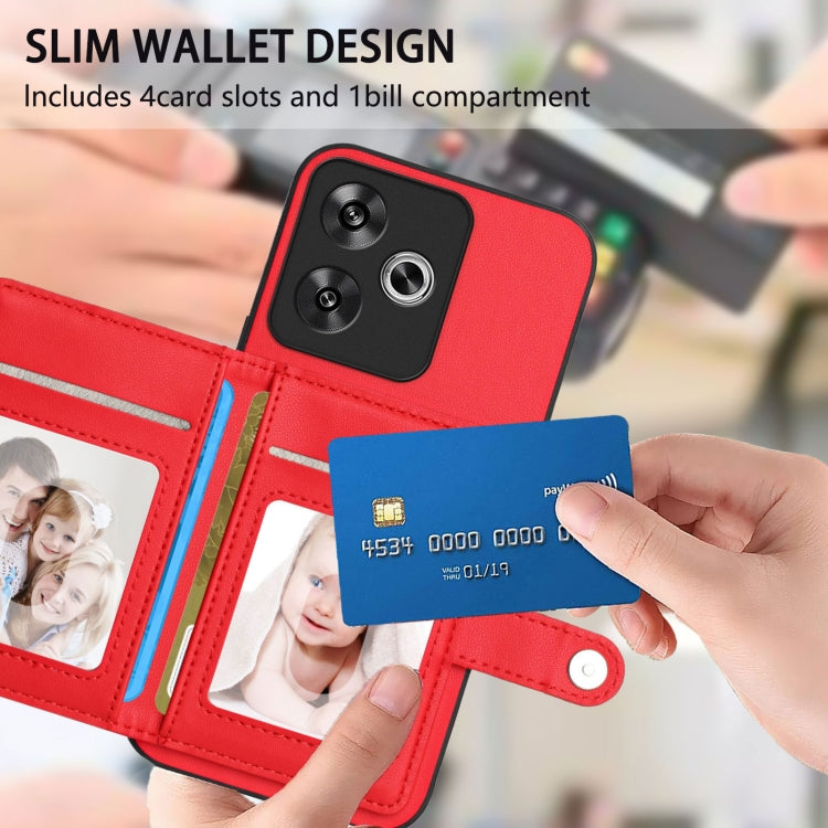 For Redmi Turbo 3 Button Card Bag RFID Anti-theft Phone Case