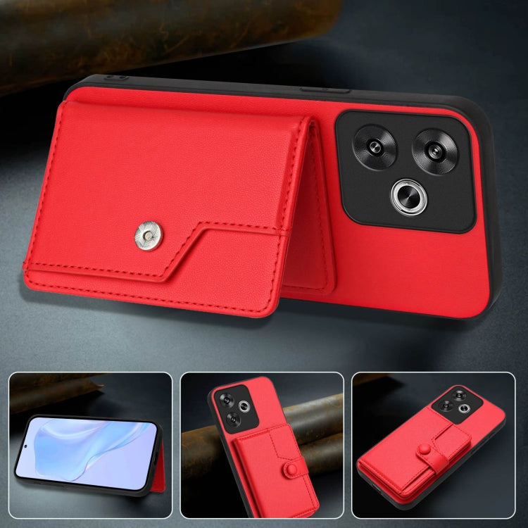 For Redmi Turbo 3 Button Card Bag RFID Anti-theft Phone Case