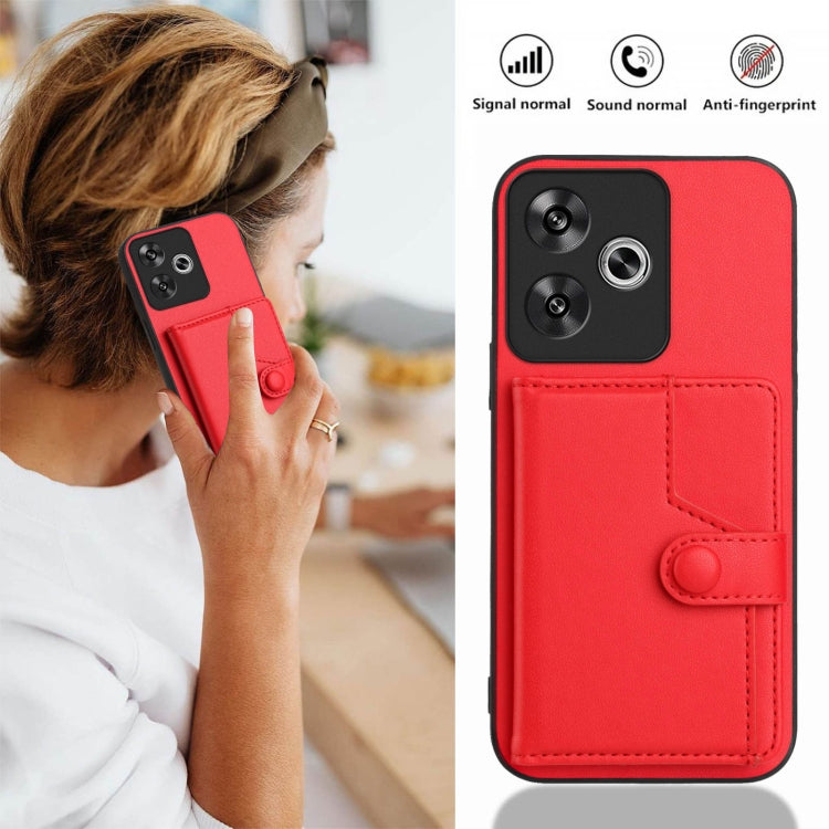 For Redmi Turbo 3 Button Card Bag RFID Anti-theft Phone Case