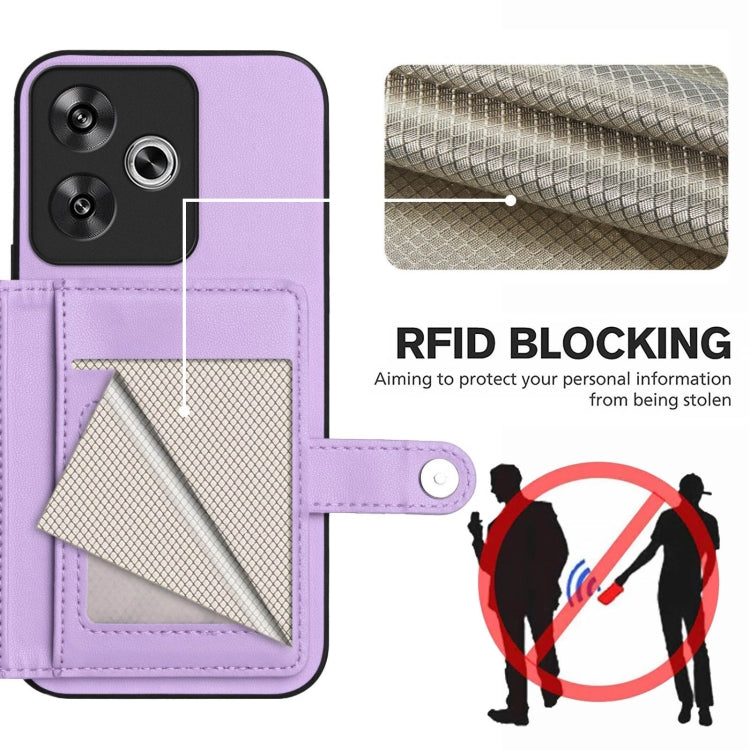 For Redmi Turbo 3 Button Card Bag RFID Anti-theft Phone Case