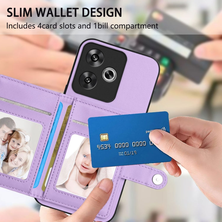 For Redmi Turbo 3 Button Card Bag RFID Anti-theft Phone Case