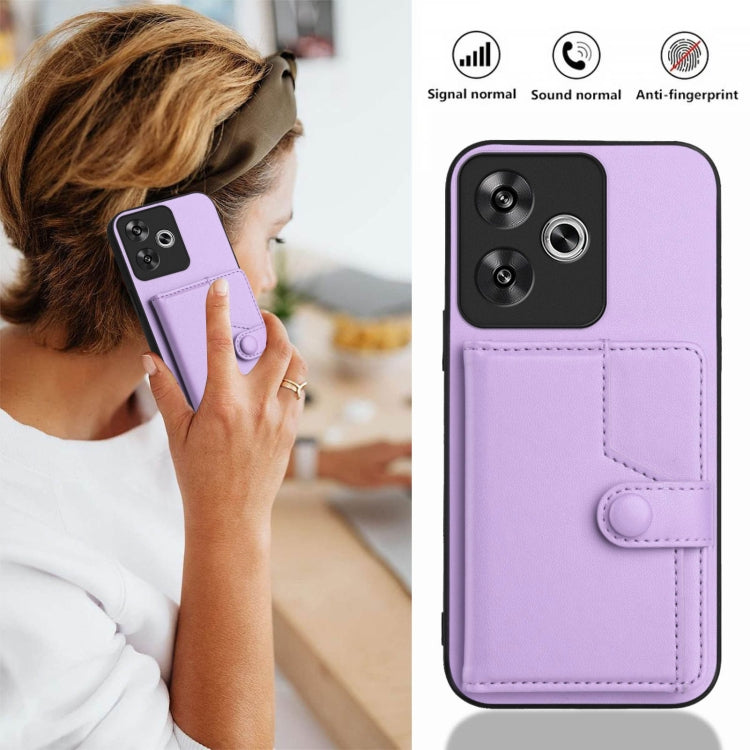 For Redmi Turbo 3 Button Card Bag RFID Anti-theft Phone Case
